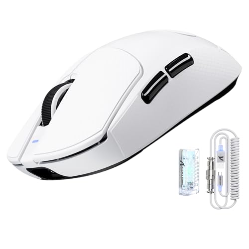 ATTACK SHARK X8 Ultra 8KHz Drahtlose Gaming-Maus, 55g Ultraleicht, Nordic 52840, PAW3950MAX, 42KDPI, BT/2.4Ghz/USB-C, Kühle Nano-Beschichtung, Große Hände, 500mAh, Griptape, SW & Web Driver (Weiß) Bild 1