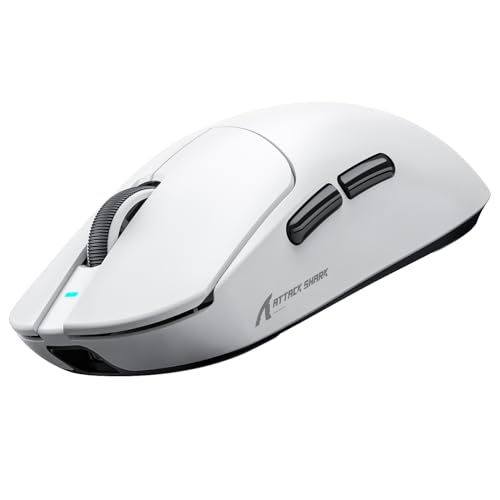 ATTACK SHARK X8ULTRA Mouse for Large Hand, 55g Superlight, PixArt PAW3950MAX Gaming Sensor, BT/2.4G Wireless/Wired, Adjustable DPI up to 42000, 500mAh Battery (White) Bild 1