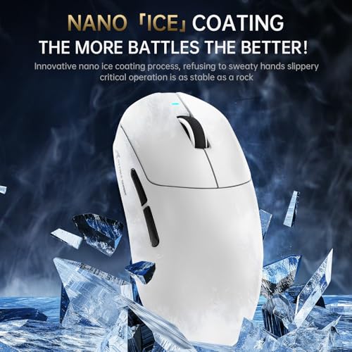 ATTACK SHARK X8ULTRA Mouse for Large Hand, 55g Superlight, PixArt PAW3950MAX Gaming Sensor, BT/2.4G Wireless/Wired, Adjustable DPI up to 42000, 500mAh Battery (White) Bild 3
