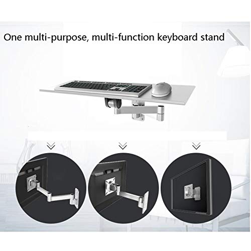 Verstellbarer Tastaturarm zur Wandmontage, tragbar, drehbare Halterung für Tastatur/Maus, Gelenkunterstützung für Home Office & Gaming Setup Bild 3