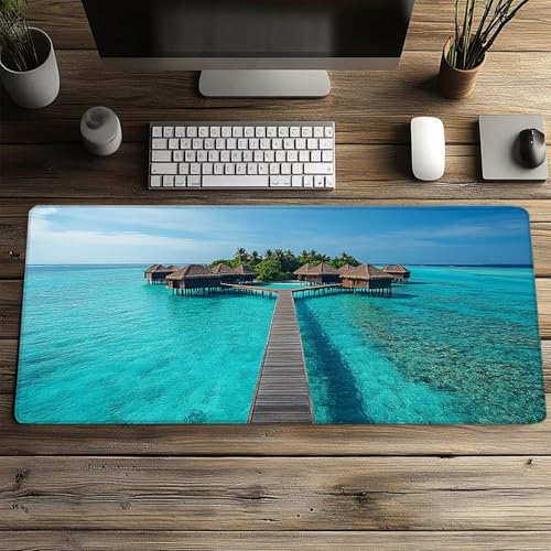 Gaming Mauspad XXL 160x80x0.3CM Wasserdicht Mousepad Horse Schreibtischunterlage für Kabellose Tastatur Maus Laptop, Mouse Pad Tier Anti Rutsch Basis Schreibtisch Zubehör für Tisch Deko model-1890 Bild 2