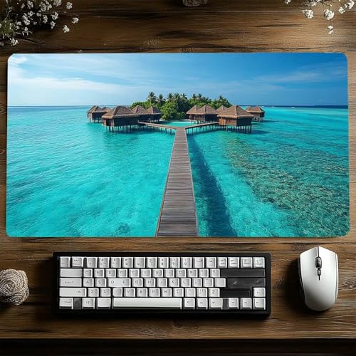 Gaming Mauspad XXL 160x80x0.3CM Wasserdicht Mousepad Horse Schreibtischunterlage für Kabellose Tastatur Maus Laptop, Mouse Pad Tier Anti Rutsch Basis Schreibtisch Zubehör für Tisch Deko model-1890 Bild 3