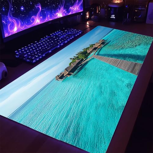 Gaming Mauspad XXL 160x80x0.3CM Wasserdicht Mousepad Horse Schreibtischunterlage für Kabellose Tastatur Maus Laptop, Mouse Pad Tier Anti Rutsch Basis Schreibtisch Zubehör für Tisch Deko model-1890 Bild 4