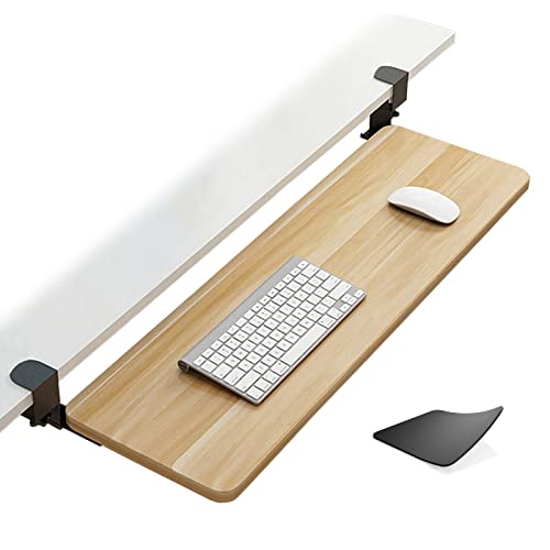 Höhenverstellbare Tastaturablage, Schreibtischverlängerung mit Schublade, 52 cm/65 cm/75 cm, ergonomische Plattform für Maus, perfekt für Home Office & Gaming Setup Bild 1