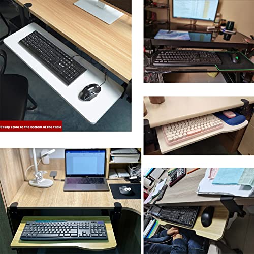 Höhenverstellbare Tastaturablage, Schreibtischverlängerung mit Schublade, 52 cm/65 cm/75 cm, ergonomische Plattform für Maus, perfekt für Home Office & Gaming Setup Bild 2
