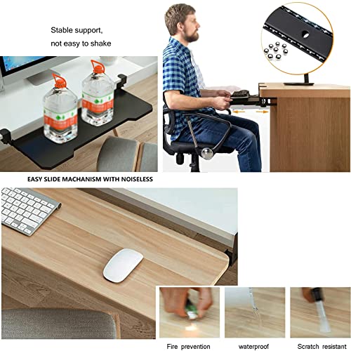 Höhenverstellbare Tastaturablage, Schreibtischverlängerung mit Schublade, 52 cm/65 cm/75 cm, ergonomische Plattform für Maus, perfekt für Home Office & Gaming Setup Bild 3