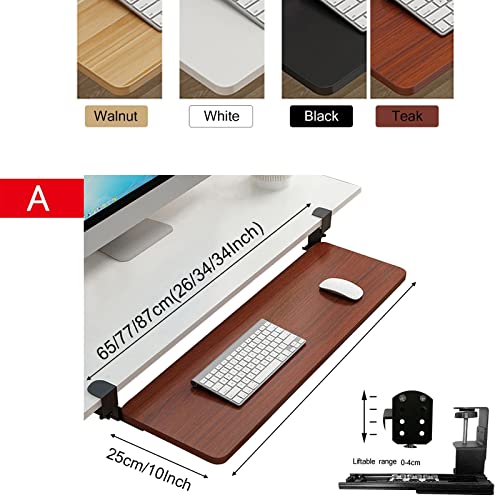 Höhenverstellbare Tastaturablage, Schreibtischverlängerung mit Schublade, 52 cm/65 cm/75 cm, ergonomische Plattform für Maus, perfekt für Home Office & Gaming Setup Bild 7