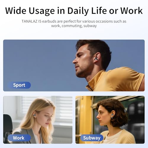 Open-Ear-Kopfhörer I5, Kabellose Bluetooth 6.0 Clip-On-Ohrhörer mit ENC, IPX5 wasserdicht, 36 Std. Langlebige Wiedergabe, Kristallklare Gespräche Bild 5
