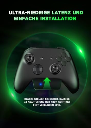 Wireless Gaming Headset für Xbox Series X|S, Xbox One, PS5, PS4, Noise Cancelling Bluetooth 5.3 Kabelloses Gaming Kopfhörer, PC Headset mit Mikrofon, 3D-Surround-Sound, 45H Batterie, Schwarz-Grüne Bild 2