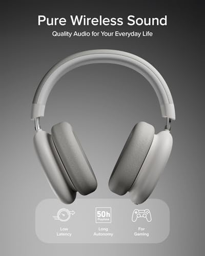 JAZ Pure Wave – Wireless Gaming On-Ear Kopfhörer, Niedrige Latenz, 3,5-mm-Klinkenanschluss, Mikrofon und Steuerung, Lade- und AUX-Kabel inklusive, für Smartphone, Tablet, Laptop, 50 Stunden Bild 2