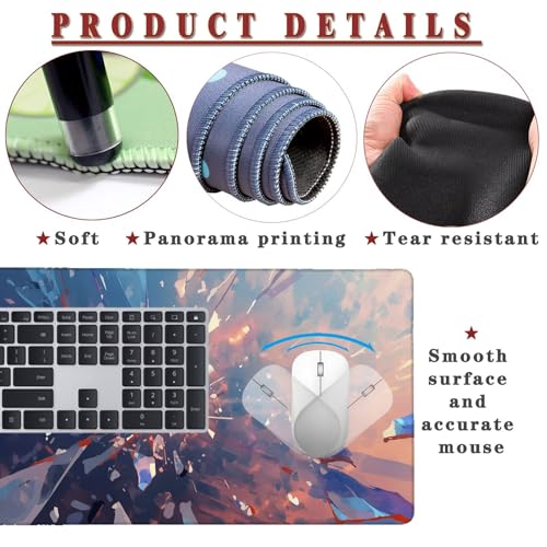 Mauspad XXL 1400x800x4mm Wasserdicht Schreibtischunterlage rutschfeste Speed Gaming Mousepad Tradition (2) Groß Desk Mouse Mat Maus Pad, Schreibtisch Unterlage Deko für PC, Laptop, Home Office Bild 4