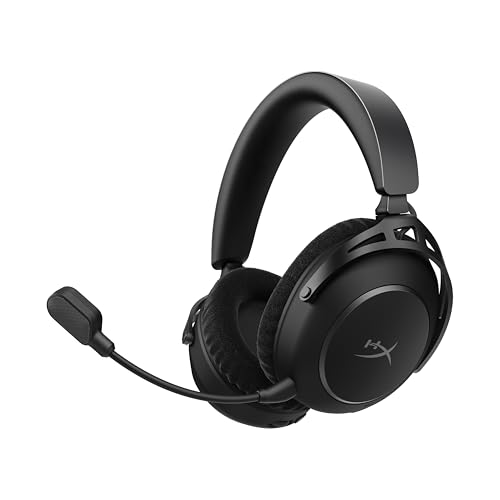 HyperX Cloud Alpha 2 Wireless Gaming Headset – 250 Std Akkulaufzeit, 53-mm-Doppelkammer-Treiber, Bluetooth & 2,4 GHz, RGB-Basisstation, Mikrofon, PC, PS5, PS4, Switch, Mobile, Schwarz Bild 1