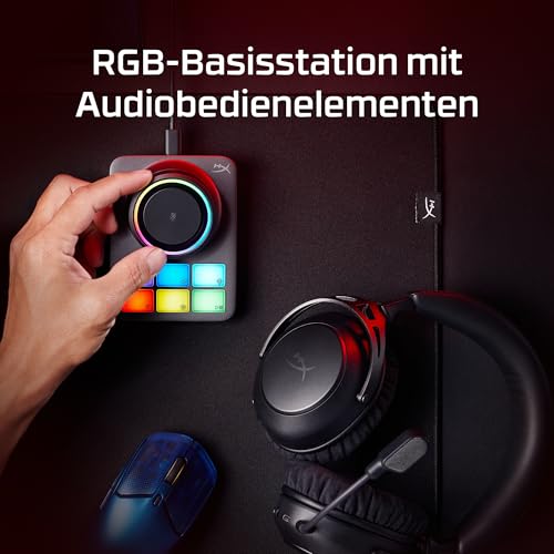 HyperX Cloud Alpha 2 Wireless Gaming Headset – 250 Std Akkulaufzeit, 53-mm-Doppelkammer-Treiber, Bluetooth & 2,4 GHz, RGB-Basisstation, Mikrofon, PC, PS5, PS4, Switch, Mobile, Schwarz Bild 4