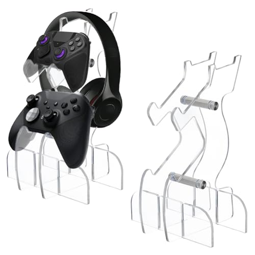 DICOSMETIC 2 Setzt 2 Tier Universal Controller Halter Acryl Game Controller Display Ständer Kreative Gaming Headset Halter Für Display Und Organisation Besonderes Geschenk Für Männer Ehemann Bild 1