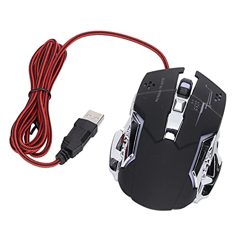Denash Gaming Wired Maus Einstellbare Beleuchtung für Hochgeschwindigkeitsklicks und Reibungsloser Betrieb für Computer- und Tablet -Serien OPS Schwarzer USB Anschluss Bild 1
