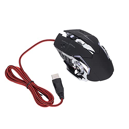 Denash Gaming Wired Maus Einstellbare Beleuchtung für Hochgeschwindigkeitsklicks und Reibungsloser Betrieb für Computer- und Tablet -Serien OPS Schwarzer USB Anschluss Bild 3