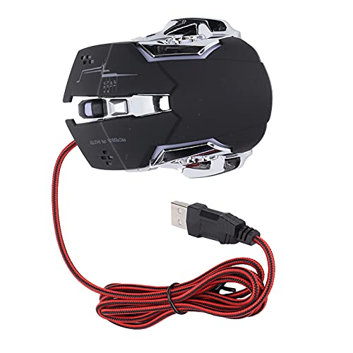 Denash Gaming Wired Maus Einstellbare Beleuchtung für Hochgeschwindigkeitsklicks und Reibungsloser Betrieb für Computer- und Tablet -Serien OPS Schwarzer USB Anschluss Bild 4