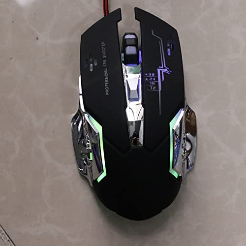 Denash Gaming Wired Maus Einstellbare Beleuchtung für Hochgeschwindigkeitsklicks und Reibungsloser Betrieb für Computer- und Tablet -Serien OPS Schwarzer USB Anschluss Bild 7