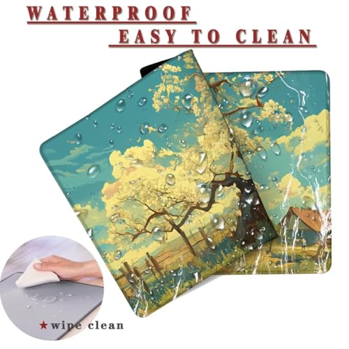 Mauspad XXL 1400x800x4mm Wasserdicht Schreibtischunterlage rutschfeste Speed Gaming Mousepad Tree (4) Groß Desk Mouse Mat Maus Pad, Schreibtisch Unterlage Deko für PC, MacBook, Laptop, Home Office Bild 2