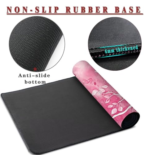 Mauspad XXL 1400x800x4mm Wasserdicht Schreibtischunterlage rutschfeste Speed Gaming Mousepad Tree (2) Groß Desk Mouse Mat Maus Pad, Schreibtisch Unterlage Deko für PC, MacBook, Laptop, Home Office Bild 3