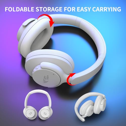 Redragon H610 kabelloses Gaming-Headset für PS5, PS4, PC, Mac, NS – BT 5.3 mit ANC-Geräuschunterdrückung, 50 Stunden Akkulaufzeit, leicht, Over-Ear-Kopfhörer mit integriertem Mikrofon Bild 6