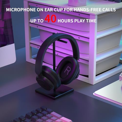 Redragon H610 kabelloses Gaming-Headset für PS5, PS4, PC, Mac, NS – BT 5.3 mit ANC-Geräuschunterdrückung, 50 Stunden Akkulaufzeit, leicht, Over-Ear-Kopfhörer mit integriertem Mikrofon Bild 4
