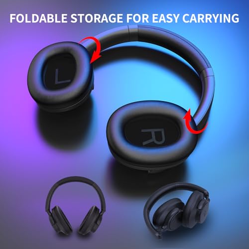 Redragon H610 kabelloses Gaming-Headset für PS5, PS4, PC, Mac, NS – BT 5.3 mit ANC-Geräuschunterdrückung, 50 Stunden Akkulaufzeit, leicht, Over-Ear-Kopfhörer mit integriertem Mikrofon Bild 5