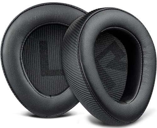 SOULWIT Ersatz Ohrpolster für ASUS ROG Delta II Wireless Gaming Headset, Ersatzpolster Polster mit weichem Protein Leder, Hochdichter Schaumstoff - Schwarz Bild 1