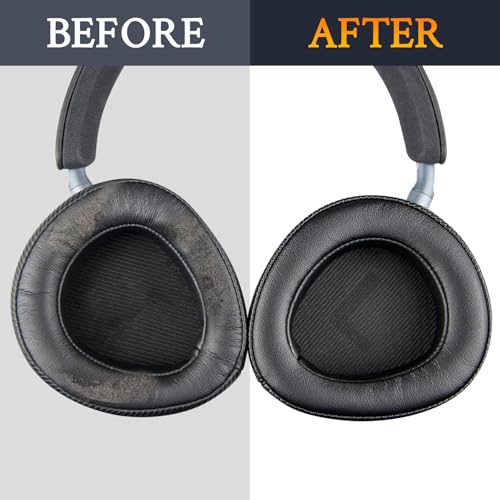 SOULWIT Ersatz Ohrpolster für ASUS ROG Delta II Wireless Gaming Headset, Ersatzpolster Polster mit weichem Protein Leder, Hochdichter Schaumstoff - Schwarz Bild 6