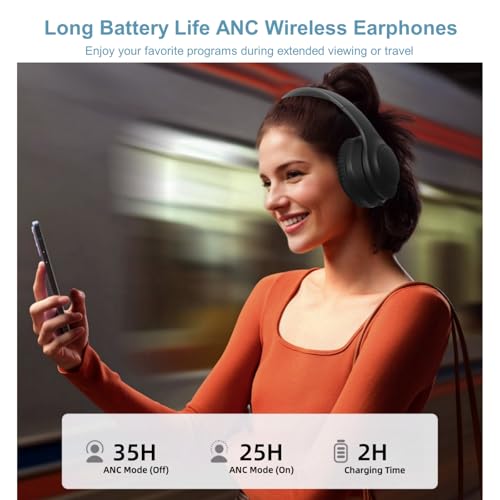 Kabellos TV-Kopfhörer für Senioren mit ANC, Bluetooth 5.3 & 3-in-1-Sender (USB/RCA/AUX) für Nicht-Bluetooth-Fernseher, 35 Stunden Spielzeit, 220g Leicht & Faltbar, Geschenke für ältere Eltern Bild 7
