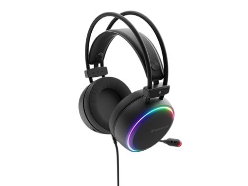 Genesis Neon 613 G2 Gaming Headset, Stereo Kopfhörer mit Mikrofon, 50mm Treiber, RGB Beleuchtung, Over-Ear, Lautstärkeregler, 3,5mm Klinke & USB, für PC & Laptop, Schwarz Bild 1