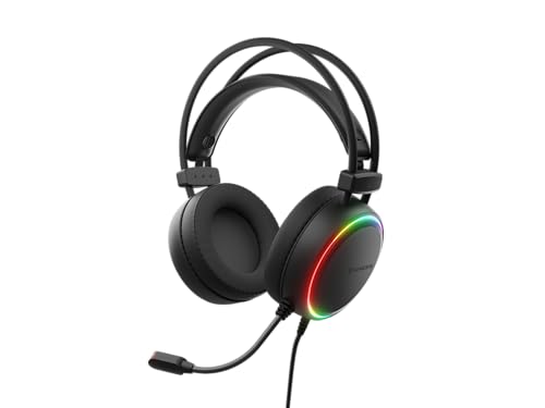 Genesis Neon 613 G2 Gaming Headset, Stereo Kopfhörer mit Mikrofon, 50mm Treiber, RGB Beleuchtung, Over-Ear, Lautstärkeregler, 3,5mm Klinke & USB, für PC & Laptop, Schwarz Bild 3