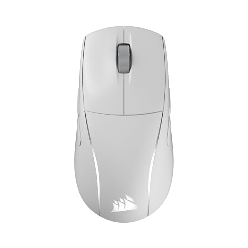 Corsair M75 Wireless RGB Leichte Beidhändig Nutzbare FPS-Gaming-Maus – 26.000 DPI, Austauschbare Seitentasten, 105-Stunden-Akku – Mac, iPad, PC – Frostweiß Bild 1