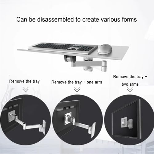 Ergonomische Tastatur-Wandhalterung mit voll beweglichem Drehgelenk, Space-Sag-Lösung für komfortables Tippen und Maus, ideal für Heim- und Gaming-Setup Bild 3