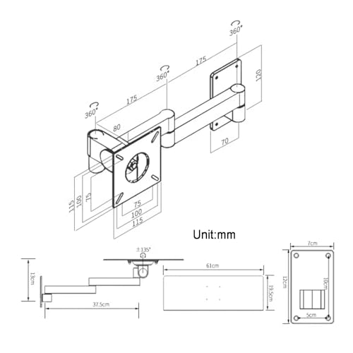 Ergonomische Tastatur-Wandhalterung mit voll beweglichem Drehgelenk, Space-Sag-Lösung für komfortables Tippen und Maus, ideal für Heim- und Gaming-Setup Bild 6