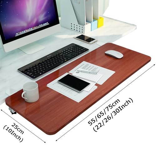 Ergonomische Schreibtischverlängerung für Tastatur & Maus, 90° faltbar, gebogene Unterstützung, Rosa, 75 x 25 cm – perfekt für Home & Gaming Setup Bild 2