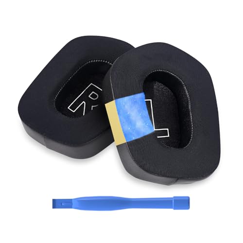 Ersatz Ohrpolster für Logitech G733 / G335 Lightspeed Wireless Gaming Kopfhörer von MMOBIEL - Mesh Gewebe Kopfhörer Ohrpolster – Ersatzpolster – Schwarz (Schwarz, Kühlgel) Bild 1