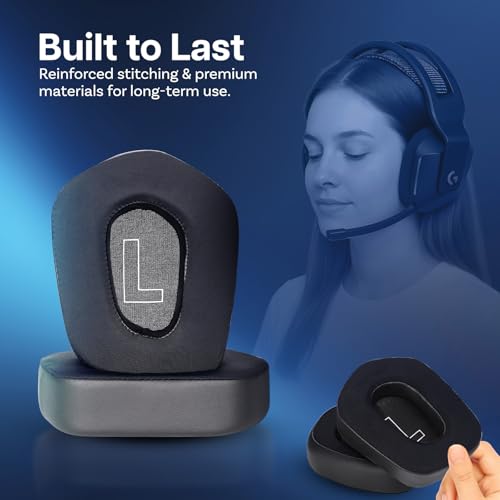 Ersatz Ohrpolster für Logitech G733 / G335 Lightspeed Wireless Gaming Kopfhörer von MMOBIEL - Mesh Gewebe Kopfhörer Ohrpolster – Ersatzpolster – Schwarz (Schwarz, Kühlgel) Bild 4