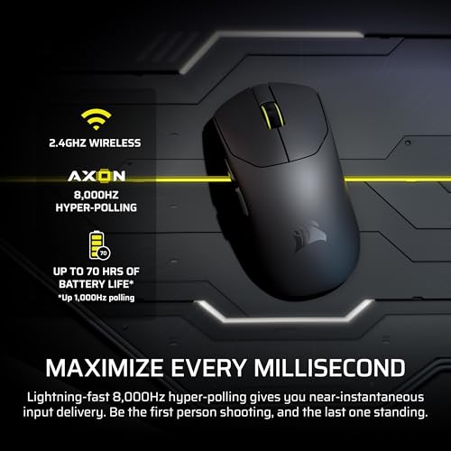 Corsair Sabre v2 PRO Ultraleichte FPS Wireless Gamingmaus - 33.000 DPI, 36g schwer, Hyper-Polling 8000Hz, mechanische Schalter, kabellose Batterielebensdauer bis zu 70 Stunden Bild 5
