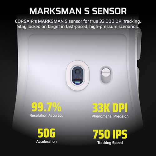 Corsair Sabre v2 PRO Ultraleichte FPS Wireless Gamingmaus - 33.000 DPI, 36g schwer, Hyper-Polling 8000Hz, mechanische Schalter, kabellose Batterielebensdauer bis zu 70 Stunden Bild 6