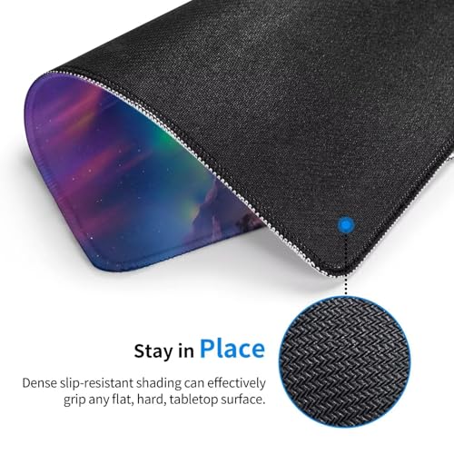 Mauspad Polarlicht kleines Mousepad 180 x 220 mm mit Rutschfester Gummiunterseite, wasserdichtes Mauspad, Gaming Mauspad für Damen, Herren, kabellose Maus Laptops, Zuhause, Büro, Reisen g-407 Bild 3