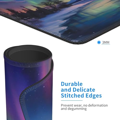 Mauspad Polarlicht kleines Mousepad 180 x 220 mm mit Rutschfester Gummiunterseite, wasserdichtes Mauspad, Gaming Mauspad für Damen, Herren, kabellose Maus Laptops, Zuhause, Büro, Reisen g-407 Bild 4