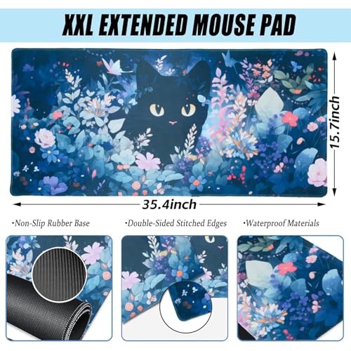 Gaming Mauspad, Mousepad XXL 900 * 400MM Mouse Pad mit Wasserdicht und Anti-Rutsch großes Maus Pad & Schreibtischunterlage - Mouse Mat Setup & PC Bild 2