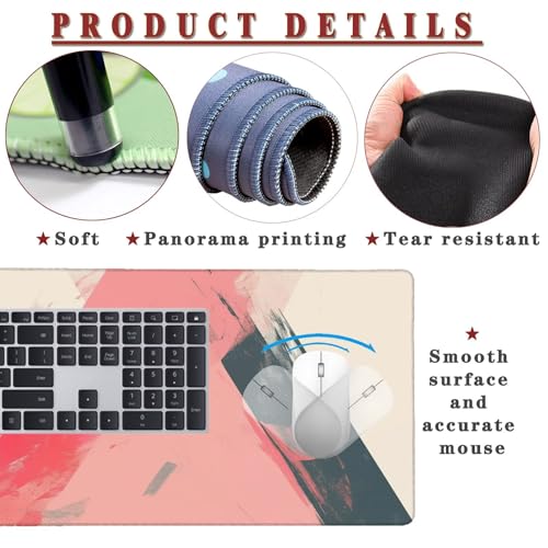 Mauspad XXL 900x600x4mm Wasserdicht Schreibtischunterlage Rutschfeste Speed Gaming Mousepad Triangles (1) Groß Desk Mouse Mat Maus Pad, Schreibtisch Unterlage Deko für PC, Macbook, Laptop, Home Office Bild 4