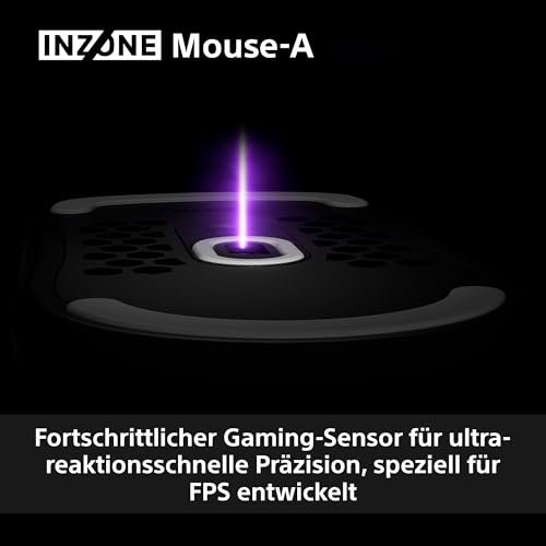 Sony INZONE Mouse-A Kabellose Gaming-Maus - Ultraleicht 48,4g, 8000Hz Polling, 30K DPI PixArt Sensor, Optische Schalter, 90 Std. Akkulaufzeit, USB-C, Fnatic Co-Designed - PC FPS Esports - Schwarz Bild 5