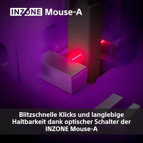 Sony INZONE Mouse-A Kabellose Gaming-Maus - Ultraleicht 48,4g, 8000Hz Polling, 30K DPI PixArt Sensor, Optische Schalter, 90 Std. Akkulaufzeit, USB-C, Fnatic Co-Designed - PC FPS Esports - Schwarz Bild 6