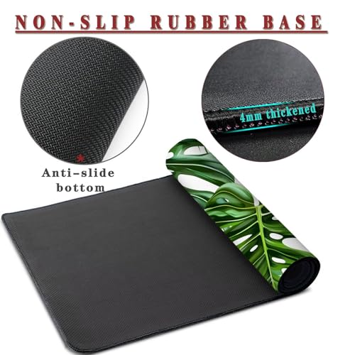 Mauspad XXL 1400x800x4mm Wasserdicht Schreibtischunterlage Rutschfeste Speed Gaming Mousepad Tropical (2) Groß Desk Mouse Mat Maus Pad, Schreibtisch Unterlage Deko für PC, Macbook, Laptop, Home Office Bild 3