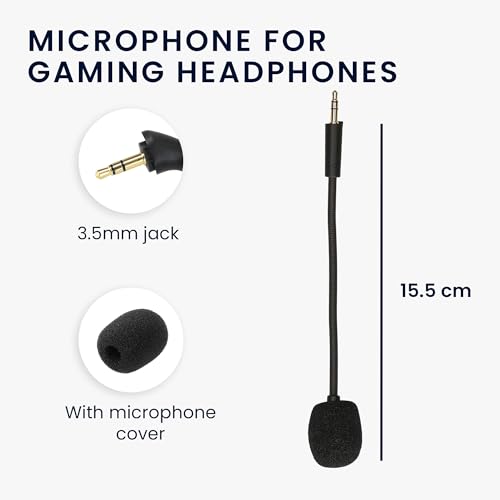 kwmobile Ersatz Kopfhörer Mikrofon kompatibel mit Razer Barracuda X Headset - Gaming Headphones Mikrofon mit 3,5 mm Klinkenstecker - Schwarz Bild 3