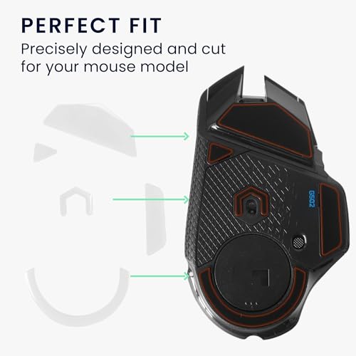 kwmobile Mouse Feet Sticker kompatibel mit Logitech G502 Wireless Ersatz Glider - Mausfüße passgenau - Maus Glides in Weiß Bild 3
