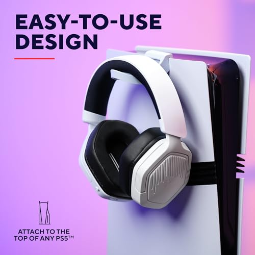 GXTrust PS5 Headset Halterung, PlayStation 5 Kopfhörer Ständer mit Silikon-Inlay, Konsole Kopfhörer Halter für jedes Headset, PS5 Zubehör, Weiß Bild 3